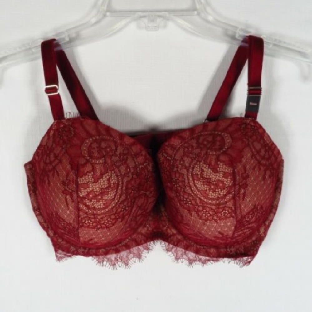 Victoria's Secret Burgundy Lace Bra 36DD